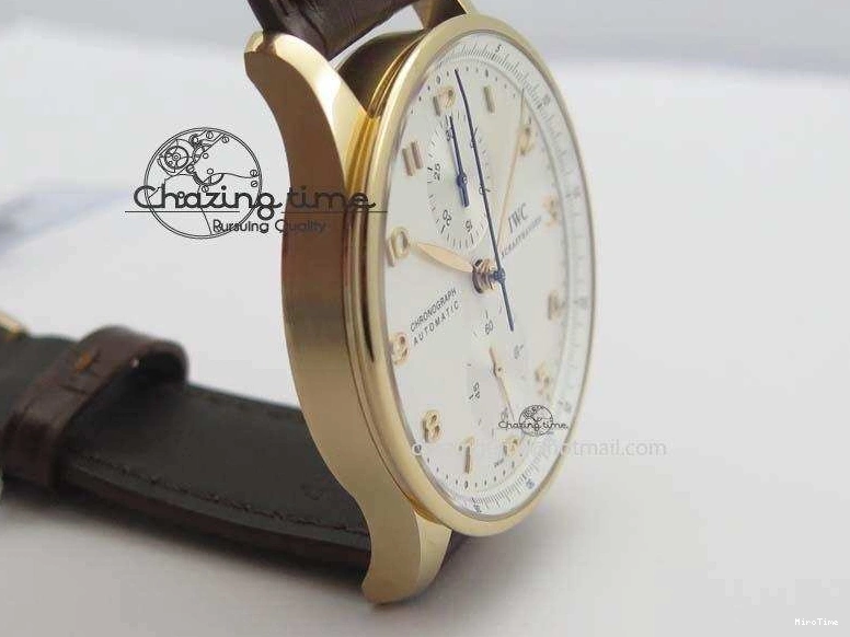 MIROTIME 0821 Portuguese Chrono RG IW371480 ZF 1:1 Best Edition White Dial On Brown Leather Strap A7750 V HighPerformance 7266